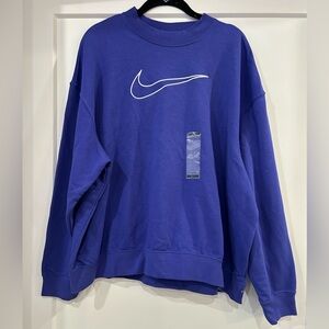 NWT Nike Women's Purple Sweatshirt with White Swoosh